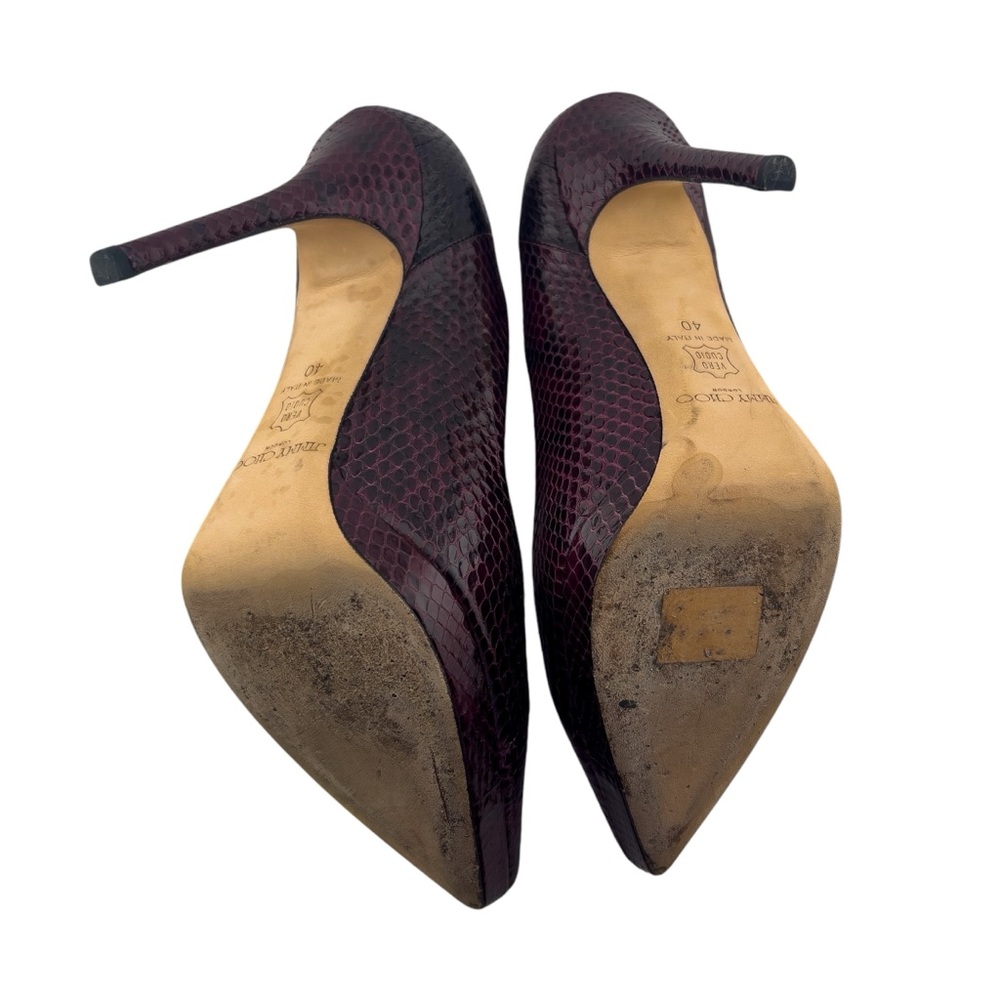 Stunning Jimmy Choo Bordeaux Python High Heel Pum… - image 5